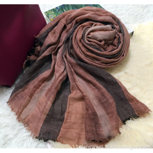 ready to ship winter warm wrap striped crinkle scarf